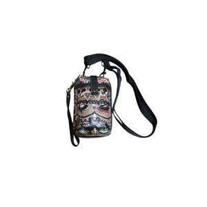 Sakroots Wristlet Wallet with Crossbody Strap Multicolor Print Colorful